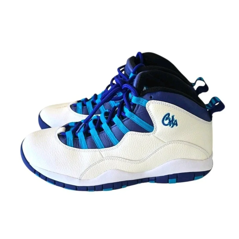 Air Jordan 10 Retro Mens Charlotte Hornets Shoes Size 10.5 Athletic White